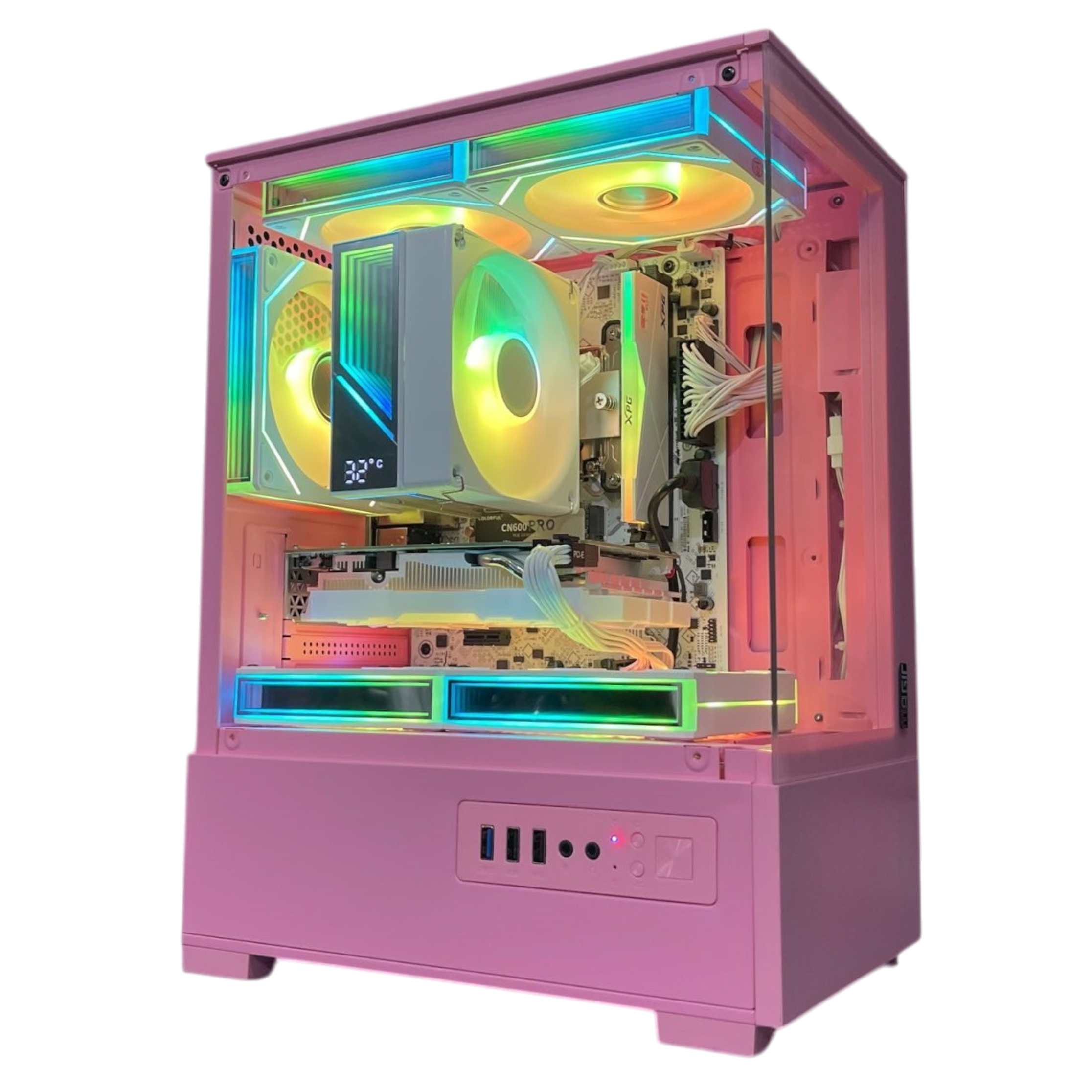 PC Gaming HMPC Pink | Intel Core I5 12400F\ RX 580 8G\ B760 \ RAM 16GB\ SSD 256GB