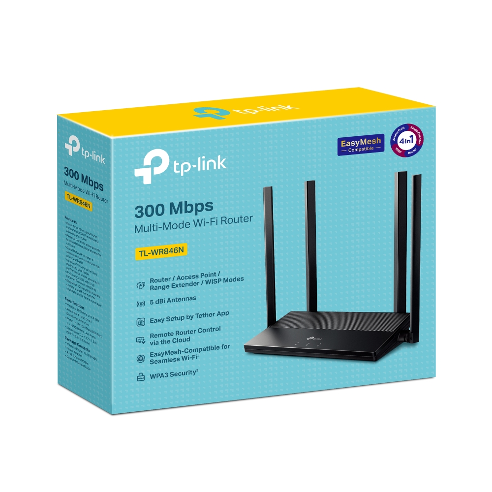 Bộ phát wifi TP-Link TL-WR846N (Chuẩn N/ 300Mbps/ 4 Ăng-ten ngoài/ 15 User)